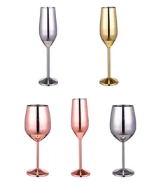 Bicchieri da vino in acciaio inossidabile elegante bevande per bevande arredamento per feste di nozze in acciaio inossidabile vetro in argento in rosa oro regalo di Natale oro x05079918