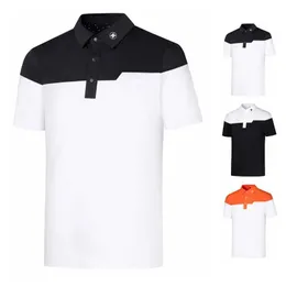 Men's T-Shirts 2024 Mens Polo Shirts Short Slve Performance Moire Wicking Dry Fit Shirts for Men clothing Y240506