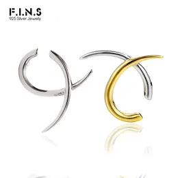 F.I.N.S 1PC Минималистский S925 Серебряный серебряный геометрический ушной клип без пирсинга Q-образного костяного золота.