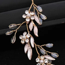 Wedding Hair Jewelry Trendy Wedding Tiara Golden Flowers Leaves Crystal Head Band Bride Wedding Hair Accessories Princess Head Band Wedding Headwear