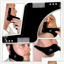 Accessori per capelli 1pc uomini Modello di styling della barba pettine per stencil per adattamenti leggeri e flessibili.