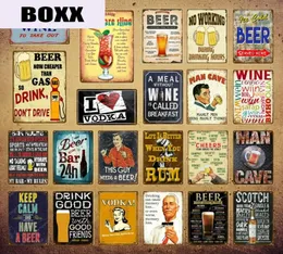 Man Cave Beer Decor Drink Rum Vodka Metal Signs Vintage Pub Funny Bar Wall Decor Wine Rules Cheers Tin Plates Art Poster YI1346232646