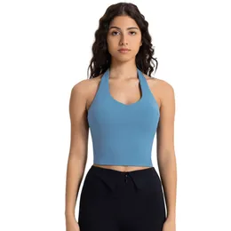 Kadın Yoga Tank Topları Sütyen L-50 İç Padd Spor Bra Fitness Çalışma Gömlek Egzersiz Kıyafetleri Kolsuz Yoga Kıyafetleri