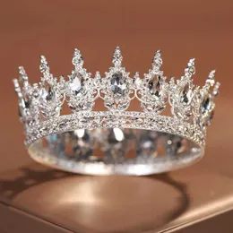 Bröllopshår smycken itacazzo brudhuvudbonad krona silver färg atmosfäriska cirkulära tiaror lämpliga för kvinnors bröllop födelsedagsfest