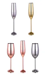 Bicchieri da vino in acciaio inossidabile elegante bevanda per bevande arredamento per feste di nozze in acciaio inossidabile in vetro in argento in rosa dorato dorato di Natale x04054241