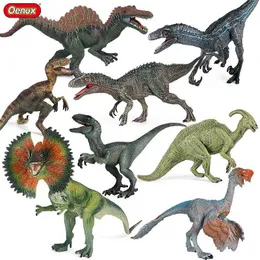 Andere Spielzeuge Oenux Jurassic Dinosaurier Bild T-Rex Velociraptor Spinosaurus Bipedal Animal Model Action Atlas Childrens Toysl240502