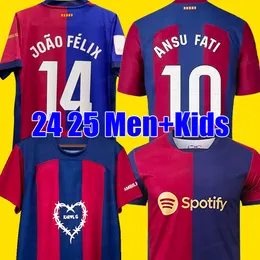 2024 2025 Camisetas de Soccer Jerseys Raphinha Lewandowski Pedri Gavi 23 24 25 FC ANSU FATI FERRAN DET CAMISA DE FUTEBOL