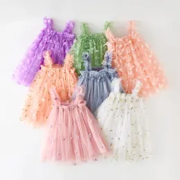 Dresses Toddler Baby Girl Dress 3D Butterfly Sleeveless Sling Dress Kid Pageant Party Birthday Vestidos Summer Sweet Baby Casual Clothes