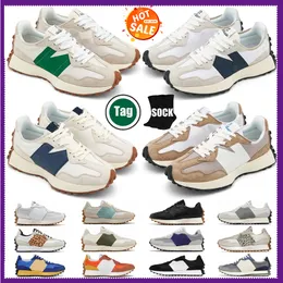 Designer New 327 Running Shoes para homens femininos saltos marinhos vintage bege marrom camurça leopardo impressão preta branca laranja feminina tênis tênis 36-45