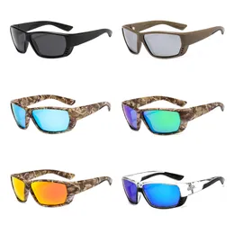 Polariserade fiskeglas Camouflage Frame Män Kvinnor Solglasögon Cykling Vandring Kör utomhus Sport Eyewear Riding Windproect Eyeglasses