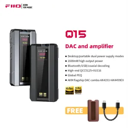 Converter Fiio Q15 Bluetooth 5.1 Hifi 헤드폰 앰프 플레이어 MQA 디코더 USB DAC 3.5M4.4mm PCM768 DSD512, 동축/USB