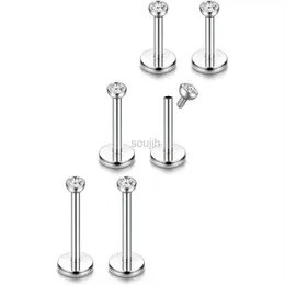 Body Arts Drperfect 20G 6-10MM Stainless Steel Lip Rings Nose Studs Piercing Internally Threaded d240503