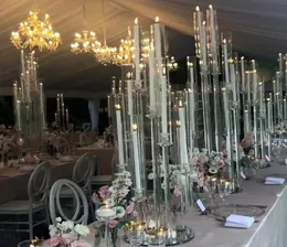 Candle Holders Tall Candelabra Holder Acrylic Crystal 81012 Heads Wedding Table Centerpieces Yudao905246677