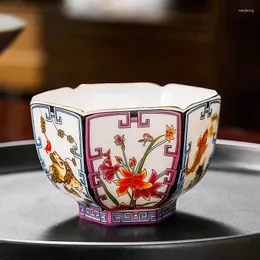 Tazze in porcellana bianca in porcellana color tè tazza di tè a sei vie raccolta maestro grande kungfu cinese ceramica