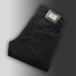 Herren Jeans Designer Sommerschlanker und High-End-Luxus-Black-Black-Männer-Slim-Fit-Kleinbein-Casual Hosen mit elastischen kleinen geraden Beinjeans