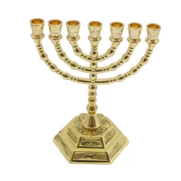Holders 7 Branch Menorah Candle Holder Jerusalem Temple 12 Plemiona Izraela Menorah Height Antique Chanukkah Candle Stand