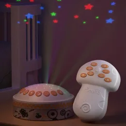 Blockerar stjärnhimmelprojektor White Noise Soothes och hjälper sömn Baby Bedside Toys Music Projector Sound Machine för Baby Sleep