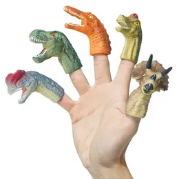 Andra Toys 5 Mini Cartoon Realistic Dragon Dinosaur Finger Puppet Set Rollspelande leksaker Childrens Story Propsl240502
