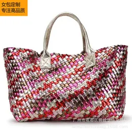 BottegVenets Handbags Cabat Tote Bag Large Fashionable and Colorful Hand Woven Bags Large Capacity Mother Son Portable Shopping Fashion