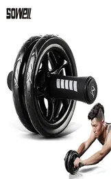 2019 Muscle Exercise Equipment Home Fitness Equipment Double Wheel Abdominal Power Wheel Ab Roller Gym Roller Trainer Training T208429111