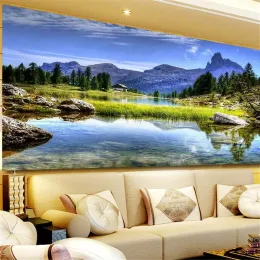 Stich 5d Diy Diamant Malerei Blau Himmel weiße Wolken Mountain Lake Moderne Landschaft Kreuzstich Wandkunst Schlafzimmer Wohnzimmer Dekor Dekor