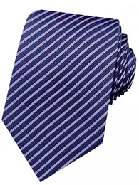 Bogenkrawatte Seidenkrawatte mit lila Streifen Herrengeschäftshemd Accessoires Hand knotte schmale Ausgabe 6 cm und 7 cm echte Krawatte