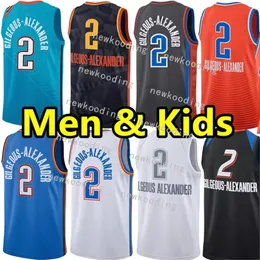 남자 청소년 어린이 sga shai gilgeous Alexande 농구 유니폼 OKC City Jersey Blue White Vest