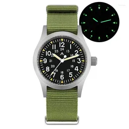 Avogadas de pulso 38mm Military Field Watch VH31 Sweep Quartz Movement Sapphire Cryphire Crystal impermeável 100m Super Luminous Relógios