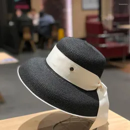 Berets Design Travel Hepburn Style HATT HAT SILSKREN OPORNOŚĆ Słońca Słońce Fisherman Wodoodporna słoma