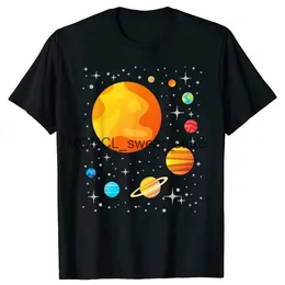 Erkek Tişörtler Güneş Sistemi Tişörtleri Yaz tarzı Grafik Pamuk Strtwear Astronomi Astronom Bilimi Fan T-Shirt Erkek Giyim H240506