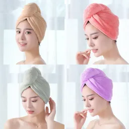 Ręczniki Kobiety włosy susza czapka szybka włosy ręcznik czapka czapka do kąpieli czapka mikrofibry solidna czapka na ręcznik super absorpcyjny turban włosy sucha czapka