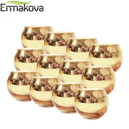 حاملي Ermakova Glass Candle حامل النذار الزئبق الزجاج الزجاجية Tealight حامل الشمعة حفلات الزفاف فندق Hotel Bar Home Decoration