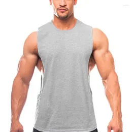 Herren Tank Tops MuscleGuys Mens Fitnessstudio Workout Low geschnitten