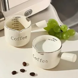 Tumblers 1pc Ceramic Coffee Cup Cup Gine مع مقياس إسبرسو أطلق النار على الحليب الصغير H240506