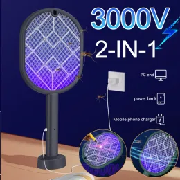 Zappers Electric Fly Swatter Rechargeable Bug Zapper Racket Kills Lamp Electronic Mosquito Net Trap Flies Summer Mosquito Swatter