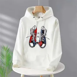 Men's Hoodies Sweatshirts Suitable for mens/womens 2023 canvas sports shoes printed street clothing hooded sweatshirts pullovers Harajuku casual Q240506