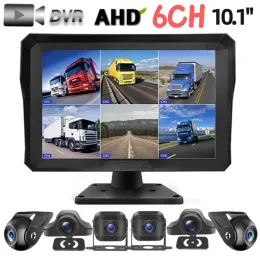 Система 6CH 10,1 дюйма сенсорного экрана CAR/RV/Bus/Truck Monitor System System CCTV камера HD Night Vision Реверсирование парковки