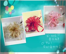 300pcs Pink Gold Red 25 cm 32 cm Durchmesser rund Organza Voile Rose Juwely Hochzeitsfeier Geschenktüten5595057