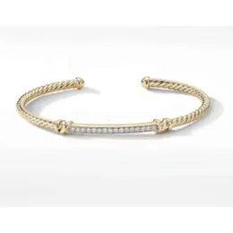 Bracciale bracciale David Yurma Bracciale Dy Yuman Yuman Yurma Gioielli alla moda e popolare Bracciale aperto con filo contorto con Diamond 900 Davidjersey Bracciale 507