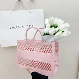 Factory sales ladies clutch bag summer romantic holiday Candy colored beach bag light hollow jelly bag small fresh washing storage basket women's handbag 9944#