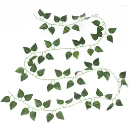 Decorative Flowers DociDaci Artificial Hanging Silk Garland Plants Vine Leaves Green Outdoor Home Wedding Party Bathroom Wreath Garden