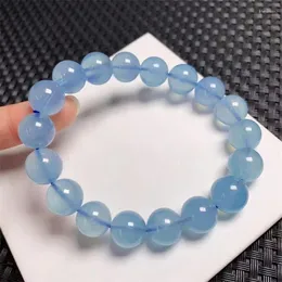 Link Bracelets 11MM Natural Aquamarine Bracelet Crystal Reiki Healing Stone Fashion Jewelry Gifting Gift For Women 1PCS