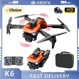 Droni KBDFA NEW K6 DRONE 1080P Triple telecamera HD Flyer Afferratura Professional Flyer Evitamento degli ostacoli per restituzione dei giocattoli aeronautici WX