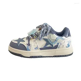 Casual Shoes Blue And White Style Star Women Board Spring 2024 Design Versatile Sports Leisure Fanshion 24-208