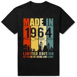 T-shirt maschile realizzate nella tensione limitata del 1964 60 anni di essere fantastici topt rotondi a collo corto maglietta di moda casual magliette di base H240506