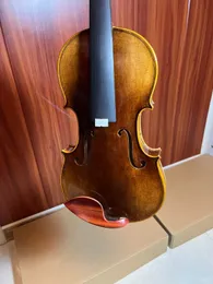4/4 Violino artesanal de violino exclusivo de grão doce bck e tampo de abeto com estojo
