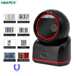 Scanners Scanner de código de barras 2D Desktop Omnidirecional 1D/2D Código QR Reader USB Code