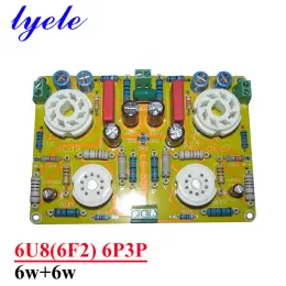 Förstärkare 6U8 (6F2) 6P3P 6W*2 2Kanal Singleed Power Amplifier Board Class A Power Amplifier DIY Audio