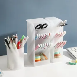 Creative Multifuncional 4 Grid Desktop Organizer Holder de maquiagem Caixa de armazenamento Acessórios para escritórios da escola