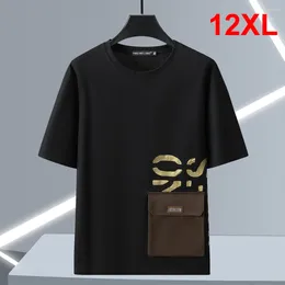 남자 T 셔츠 10xL 12xL 플러스 사이즈 티셔츠 남성 여름 짧은 소매 패션 포켓 패치 워크 디자인 TSHIRT TOPS TEES MALE